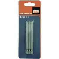 Bahco Standardspids 1/4´´ Til Sekskantede Skruer Med Kugle 89 Mm 3 Enheder