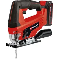 Einhell TC-JS 18 Li, Øverste håndtag, Sort, Rød, 45°, Laminat, Plast, Stål, Træ, 2700 spm, 7 cm