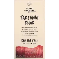 Four Reasons Fire grunde til original takeaway -farve - rød hot chili - 7.66 rød - demi -permanent hårfarve - ammoniakfri og duftfrit hårfarve - 100% vegansk