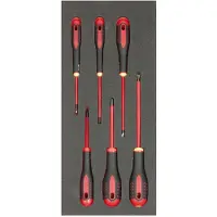 Bahco Insulated For Slotted And Phillips In Foam Tray 1-3 Fit&go 39 Mmx181 Mmx445 Mm Skruetrækkersæt 6 Enheder