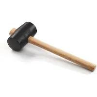 Hultafors Gummihammer GU Ø65mm i sort, massivt gummi med hårdhed 80/90 shore A. Træskaft i ask