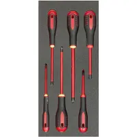 Bahco Insulated Slotted And Phillips In Foam Tray 1-3 Fit&go 45 Mmx181 Mmx445 Mm Skruetrækkersæt 6 Enheder