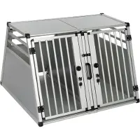 Zooplus Exclusive AluRide dobbelt hundebur til bilen - XL: B 97 x D 92 x H 68 cm