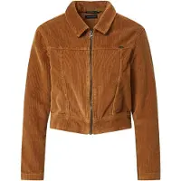 Superdry Superdrytil kvinder. W5011113A Kort fløjlsjakke Vintage brun (XL), Casual, Bomuld