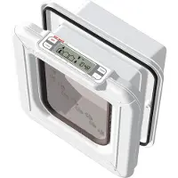 Pet mate Mikrochip Kattelem Elite med tidsstyring - Kattelem, Hvid