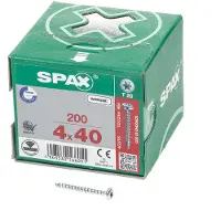 Spax 0201010400403, Skrue, Metal, Zink, Træ, Panhead, Torx, Metallic