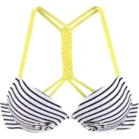 Venice beach Bikinioverdel gul / sort / hvid