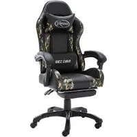 vidaXL Gamerstol Kunstlæder - Med fodskammel