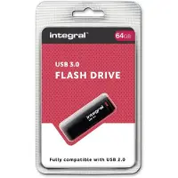 Integral - USB flashdrive - 64 GB - USB 3.0 - sort