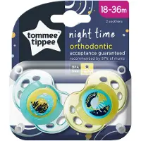 Tommee tippee Silikoniniai čiulptukai Night Time 18-36 m 2 vnt. (43340094)