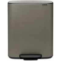 Brabantia Bo pedalspand 2 x 30 L Platin
