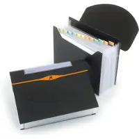 Rexel Optima - Udvidende fil - 13 rum - kapacitet: 500 ark - med faneblade - sort