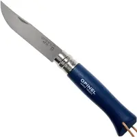 Opinel France Kniv med rem Colorama 08 Inox Grip mørkeblå, med indsats