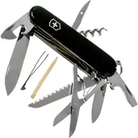 Victorinox Huntsman, Slip joint knife, Kniv med flere værktøjer, Dråbepunkt, Rustfrit stål, Syntetisk ABS, Sort, Rustfrit stål