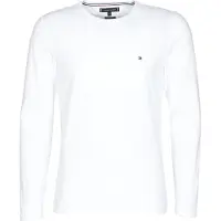 Tommy Hilfiger Bluser & t-shirts 'Long Sleeve Slim' navy / rød / hvid