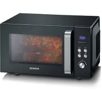 Severin MW 7763 - Mikrobølgeovn med grill - 25 liter - 900 W - sort/rustfrit stål