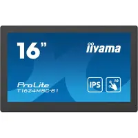 Iiyama ProLite T1624MSC-B1 - LED-skærm - 15.6 - touchscreen - 1920 x 1080 Full HD (1080p) - IPS - 450 cd/m² - 800:1 - 25 ms - HDMI - højtalere - sort, mat
