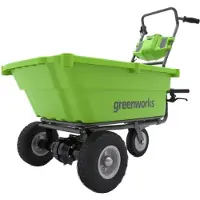Greenworks G40GC, Motoriseret trillebør, 3 hjul, Solidt hjul, Sort, Grøn, 100 kg, 550 mm