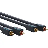ClickTronic 0.5m Stereo Audio, Hanstik, 2 x RCA, Hanstik, 0,5 m, Blå