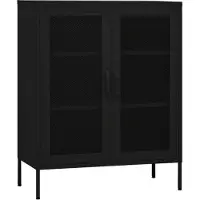 vidaXL opbevaringsskab 80x35x101,5 cm stål sort