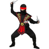 Widmann Rød kombat ninja kostume