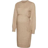Mamalicious Strikkjole 'New Anne' beige-meleret