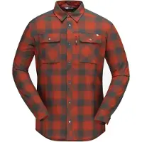 Norrøna - Vandretøj - Svalbard Flannel Shirt M's Rooibos Tea/Slate Grey til UnisexBomuld - Størrelse XS - Rød
