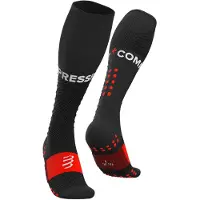 Compressport - Trail running tøj - Full Socks Run Black til Unisex - Størrelse 45-48 - Sort