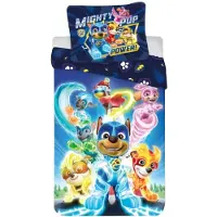 Licens Paw Patrol sengetøj - Junior 100x140 cm - Charged up - 2 i 1 design - 100% bomuld