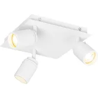 QAZQA Moderne badeværelsesspotlight hvid firkantet 3-lys IP44 - Ducha