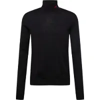 HUGO Rullekravesweater i merinould med broderet logo