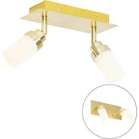 QAZQA Moderne badeværelsesspotlight messing 2-lys IP44 - Japie