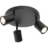 QAZQA Moderne loftslampe sort justerbar rund 3-lys - Java