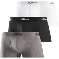 s.Oliver Boksershorts grå-meleret / sort / hvid