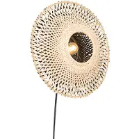QAZQA Oriental væglampe bambus 35 cm med stik - Rina