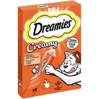 Dreamies Creamy Snacks - Økonomipakke: Kylling & Laks (84 x 10 g)