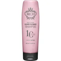 Rikas Rich Pure Luxury Silver Blonde Shampoo - Purple Shampoo för blond platina blekt Silvergrå aska & mässande hår - inga gula toner - 8.45 oz