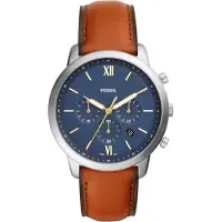 Fossil Herreur FS5453 Neutra Chrono Blå/Læder Ø44 mm
