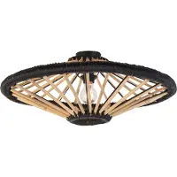 QAZQA Oriental loftslampe bambus med sort 60 cm - Evalin