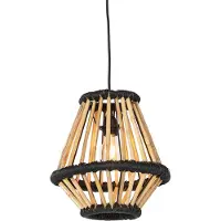 QAZQA Oriental Pendellampe Bambus med Sort 32 cm - Evalin