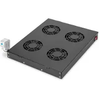 Digitus Professional Line DN-19 FAN-4-HO-SW - Bakke til blæser i rack - med 4 køleblæsere - sort - 19 - for P/N: DN-19 22U-6/6-EC, DN-19 47U-6/8, DN-19 SRV-42U-GD, DN-19 SRV-47U-8-SW-G