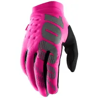 100% 100 % BRISKER Motocross- og mountainbikehandsker til kvinder - MTB & MX Racing beskyttelsesudstyr (L - NEON PINK/SORT)