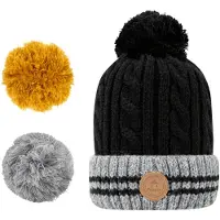 Cabaia - Huer - Creamy Gin Beanie New Black til Unisex - Sort