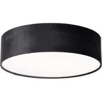 QAZQA Moderne loftslampe sort 40 cm med guld indvendig - Drum