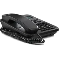 Motorola CT202 fastnettelefon med ledning og håndfri højttalertelefon - sort