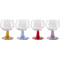 HK Living Swirl Vinglas Lav 4-pak 35 cl Mix