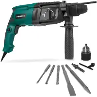 Vonroc Bore-/Mejselhammer 800W – 3 Joule SDS-Plus | 4 Funktioner | Inkl. Bor, Mejsler, Nøglepatron & Værktøjstaske