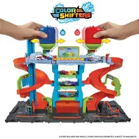 Hot Wheels City -megabilvask med 1 Color Shifters-bil, legetøj til børn, Køretøjs- og skinnesæt, 4 År, Plast, Flerfarvet