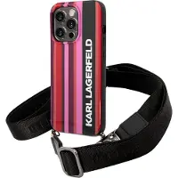 Karl Lagerfeld Color Stripes Strap-etui til iPhone 14 Pro - Pink