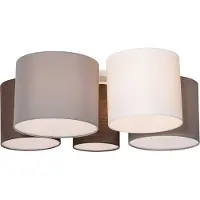 QAZQA Loftslampe hvid grå og brun 5-lys - Multidrum